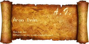 Áron Iván névjegykártya